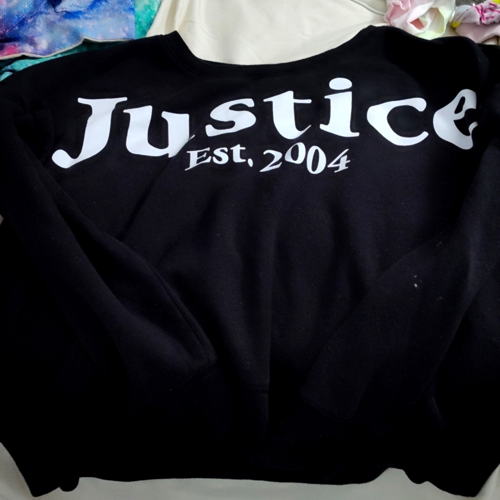Justice active black with white lettering 18/20
